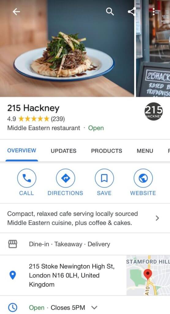 How to post on Google My Business - restaurant 1