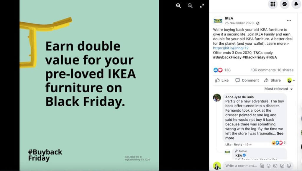 Best Black Friday social media campaign examples - IKEA