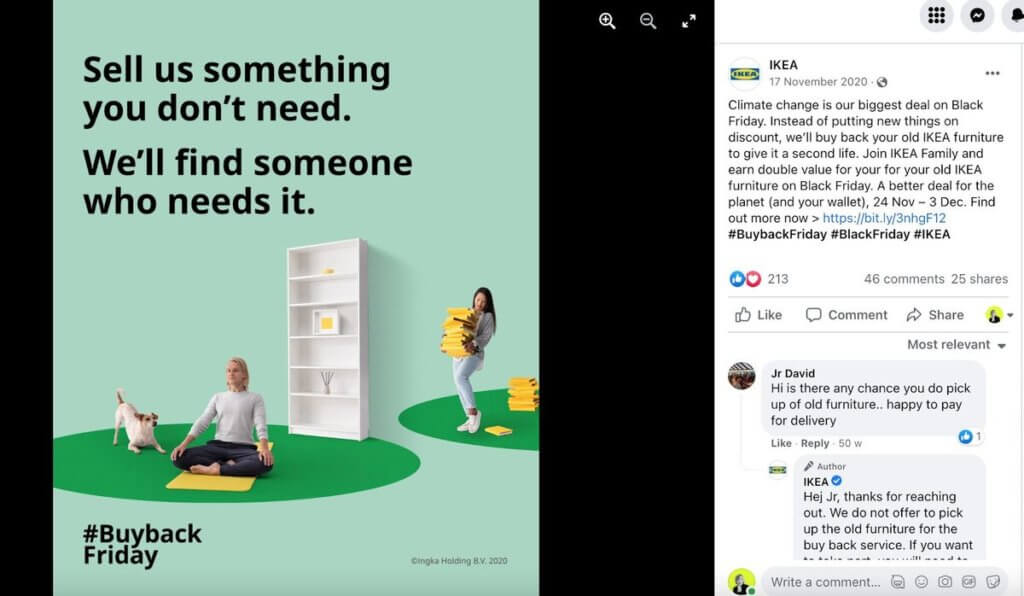 Best Black Friday social media campaign examples - IKEA 2