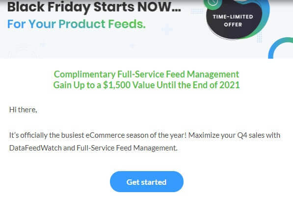 DataFeedWatch's Black Friday deal details