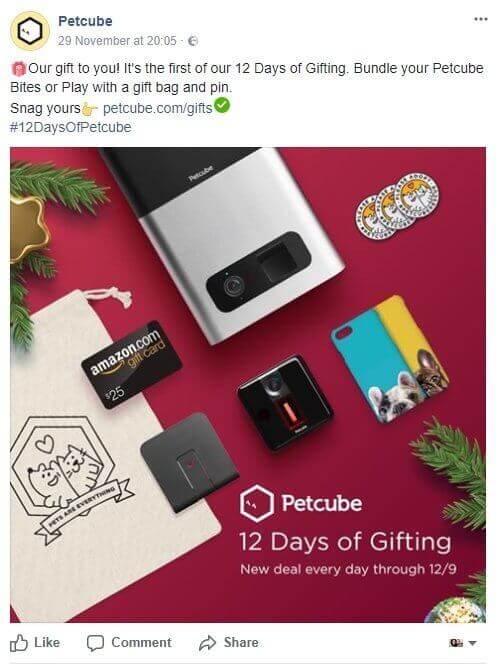 Christmas social media campaign - Petcube’s 12 days of gifting