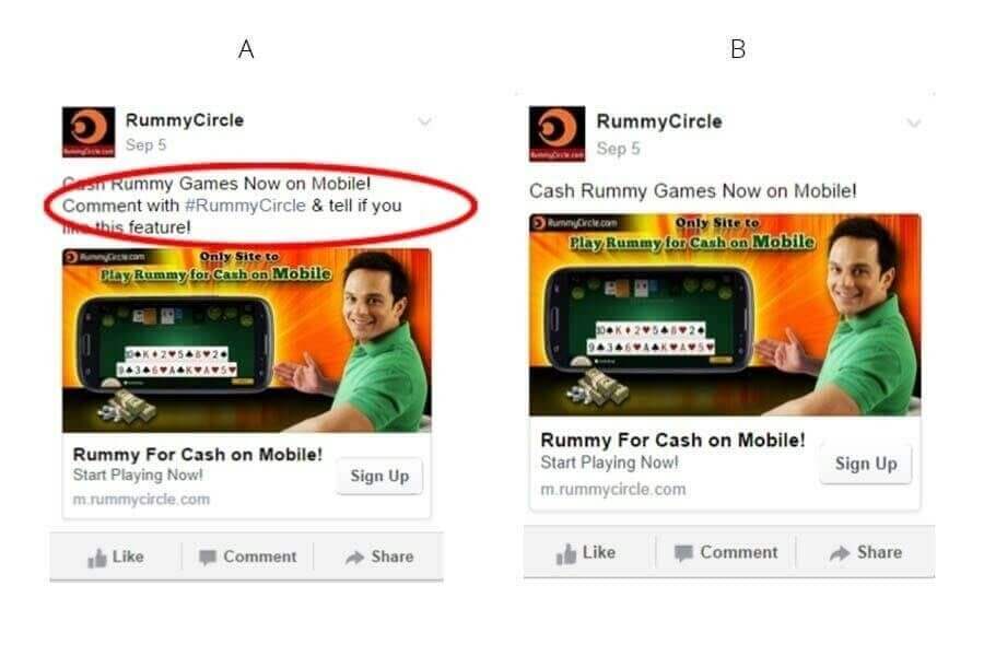 Social Media Funnel - RummyCircle ad