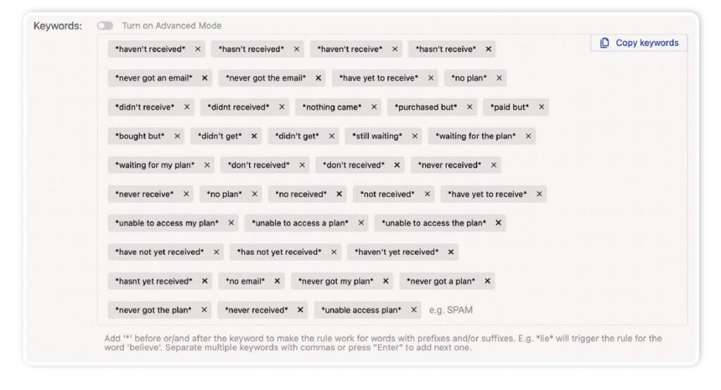 Automated content moderation templates - autoreply to customer complaint