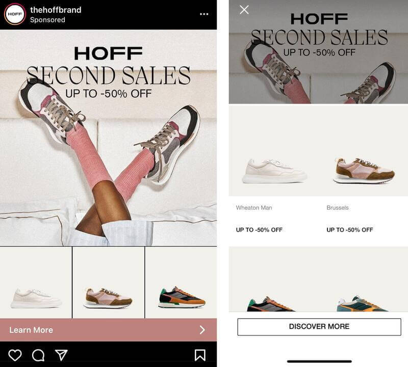 Instagram shoes outlet ads