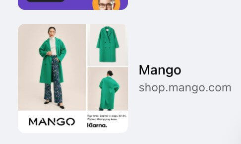 Facebook and instagram ads - mango ad