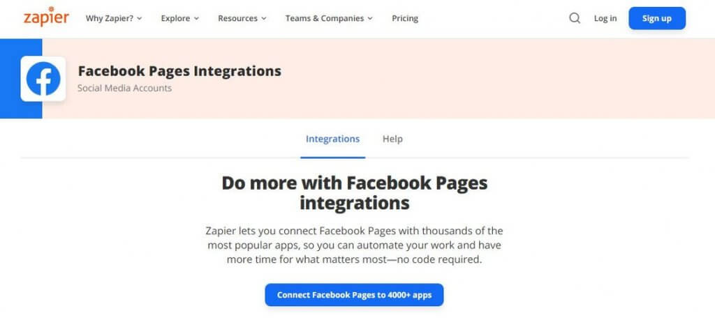 Facebook automation tools - zapier tool