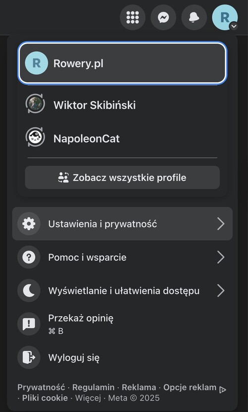 Ustawienia i prywatność na Facebooku.
