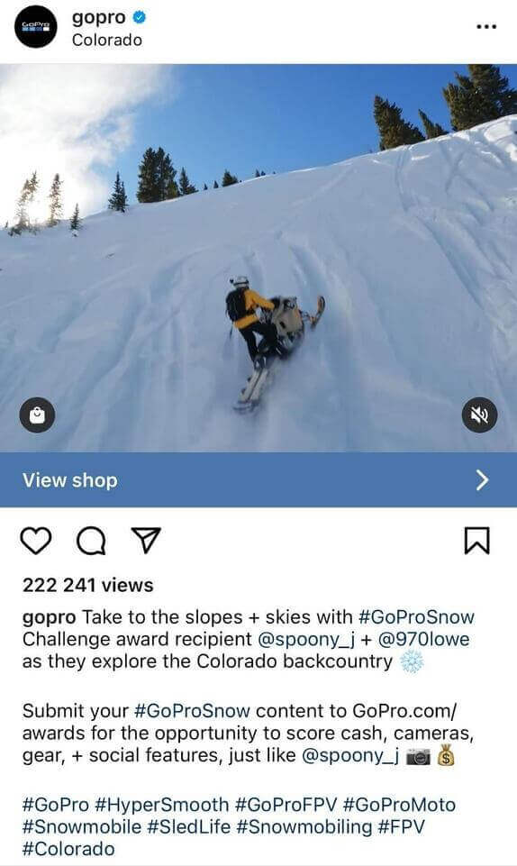 user generated content examples - gopro ig post2