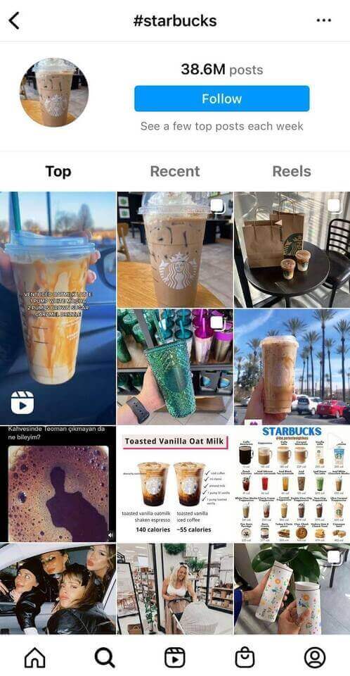 user generated content examples - starbucks hashtag