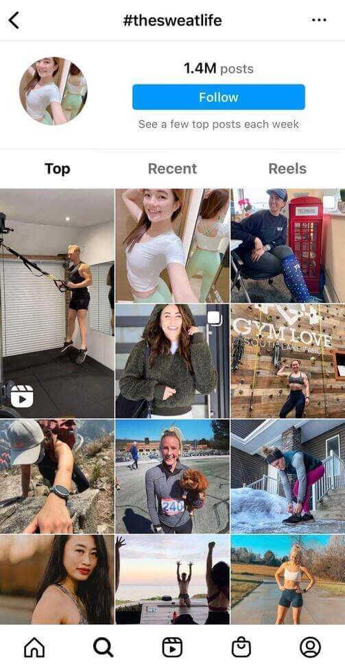 user generated content examples - thesweatlife hashtag