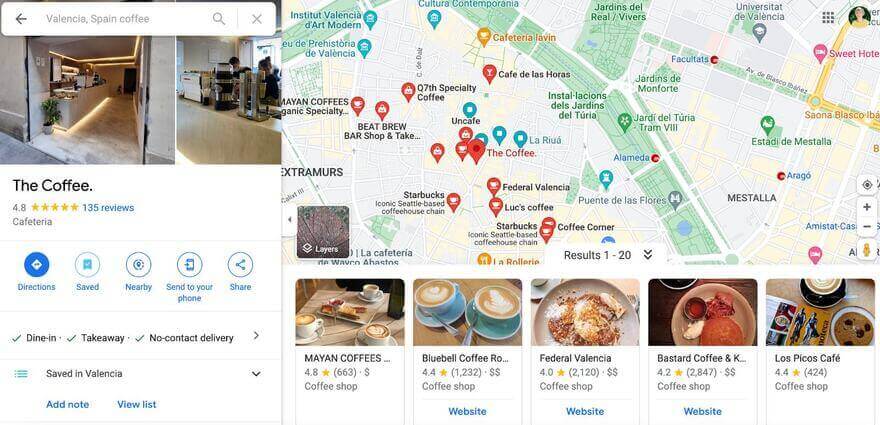 Google Reviews Moderation - the coffee. google maps