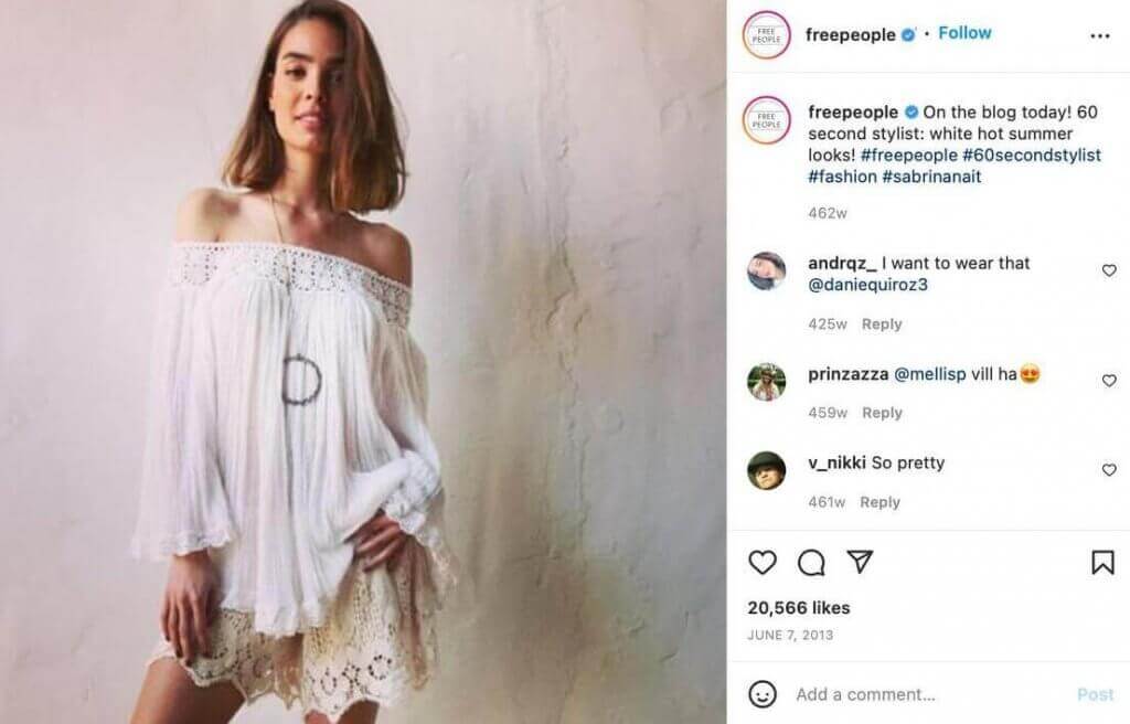 What to Post on Instagram - freepeople ig post