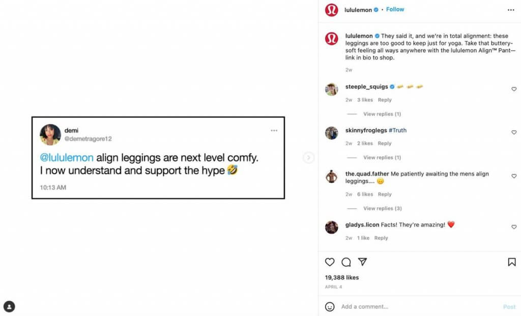 What to Post on Instagram - lululemon ig post