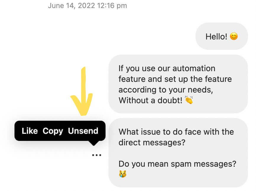 Instagram DMs - how to unsend