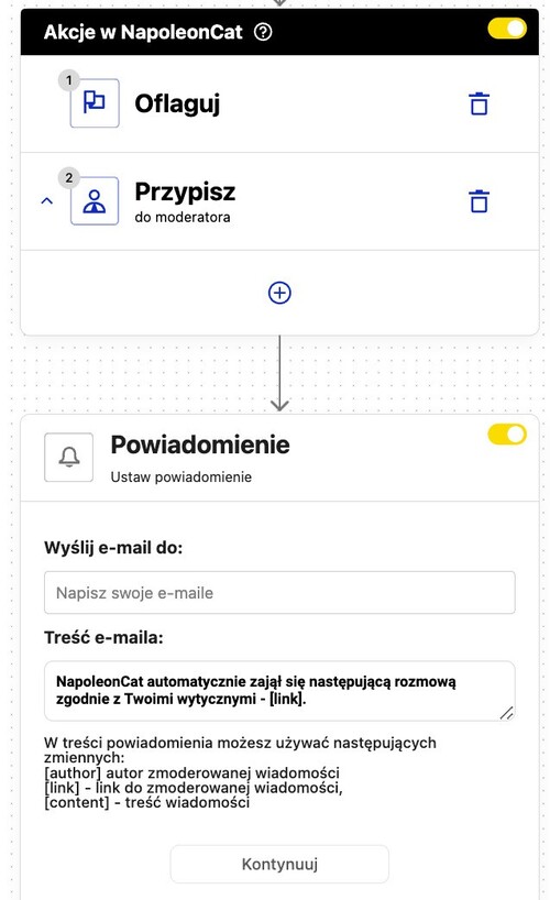 automatyczne odpowiedzi w komentarzach na facebooku - automatyczne akcje w Social Inbox w NapoleonCat