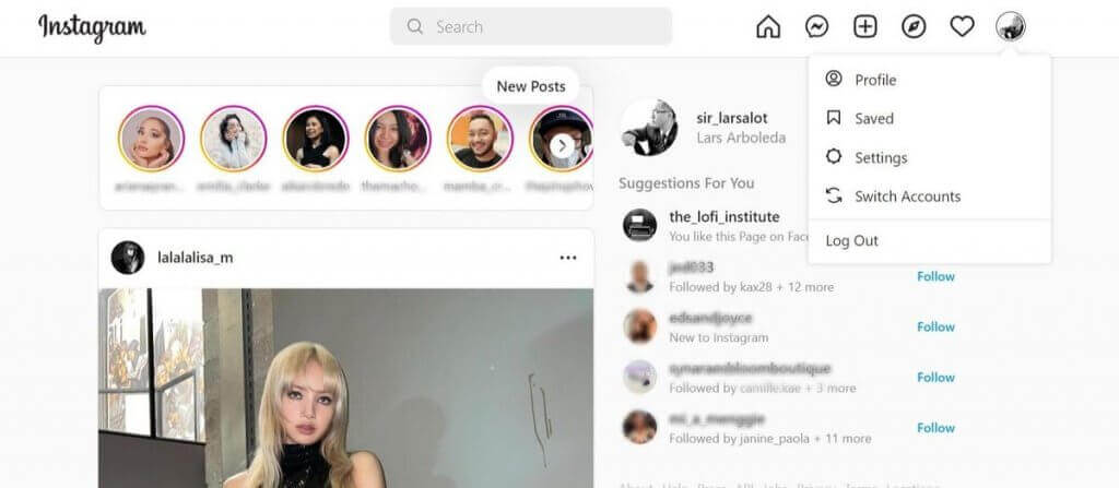how to post on instagram from PC - switch accounts