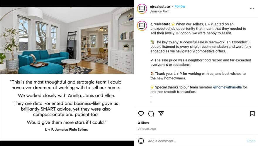 Real Estate Social Media Posts - ejrealestate ig post