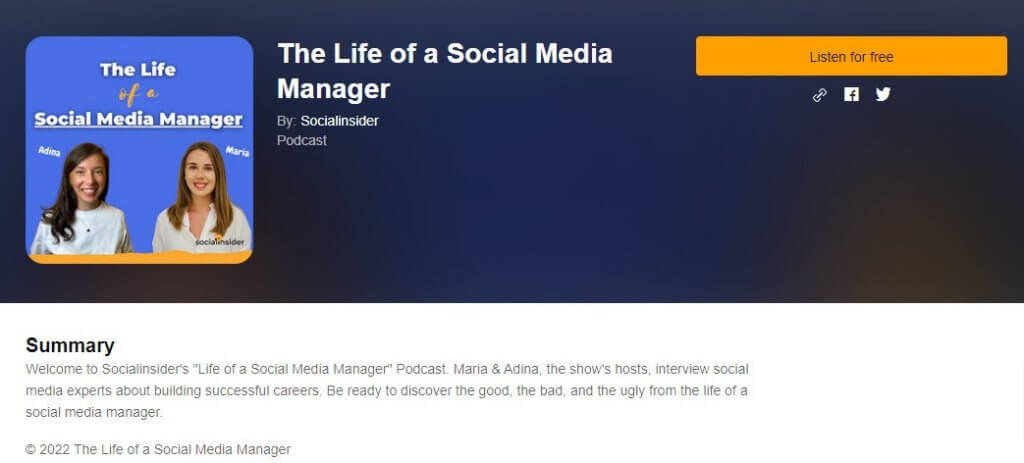 Best Social Media Podcasts - The Life of a Social Media Manager