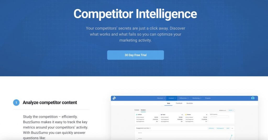 Competitor Analysis Tools - BuzzSumo tool