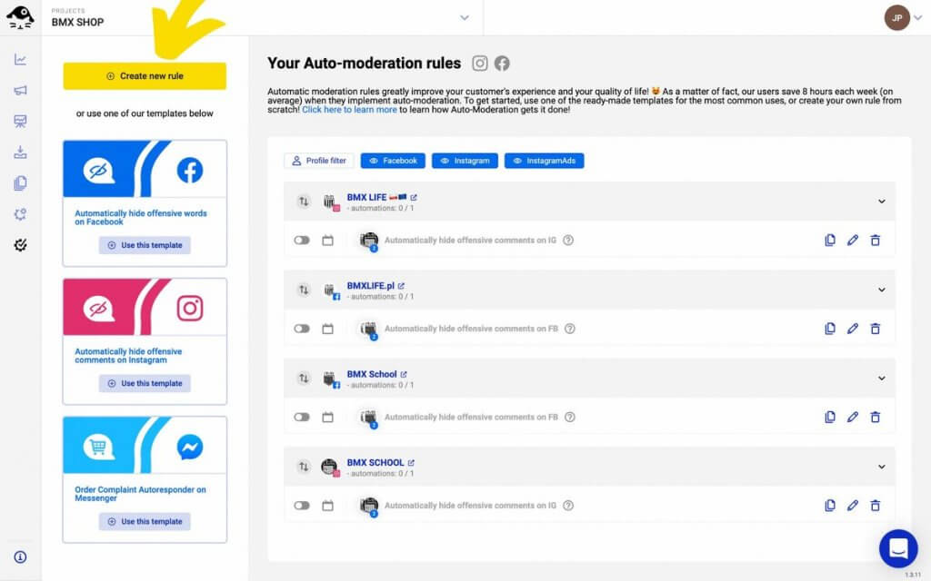 Creating an Auto-moderation rule