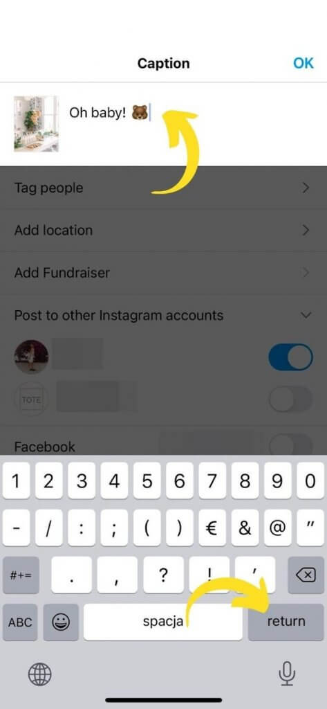 instagram hacks - line breaks in captions