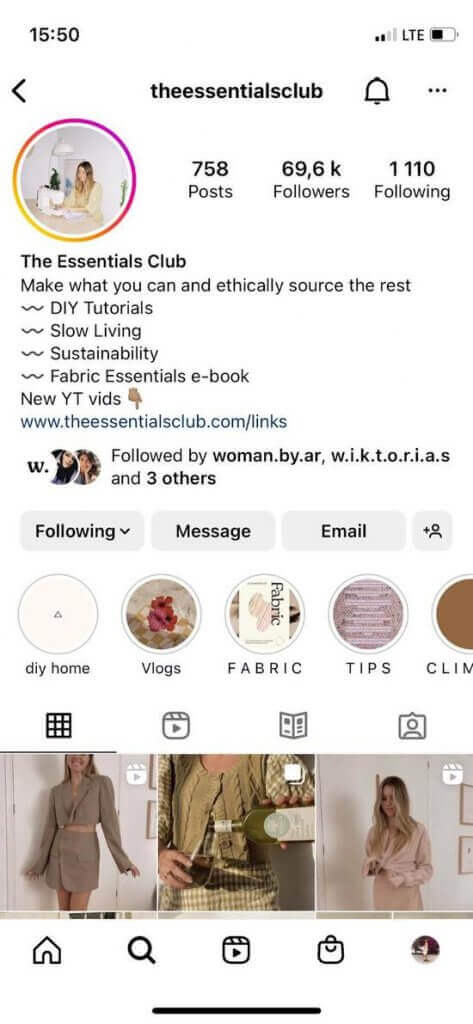 instagram hacks - the essentials club ig profile