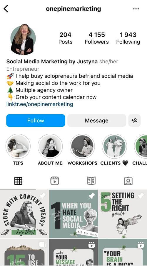 Aesthetic Instagram Bio - onepinemarketing