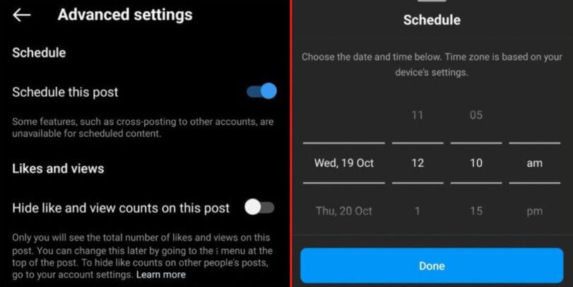 Instagram new features and updates - instagram post scheduling