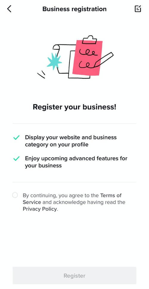 TikTok Affiliate Marketing -  business registration