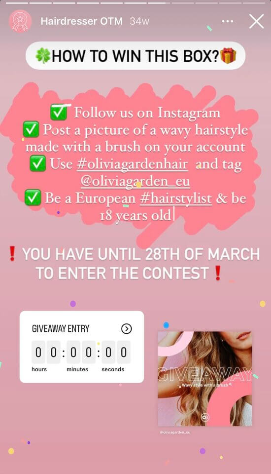 Instagram Story Ideas - ig giveaway