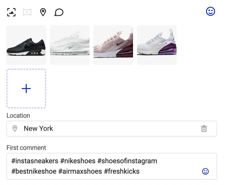 Schedule Instagram Posts - Adding location and hashtags