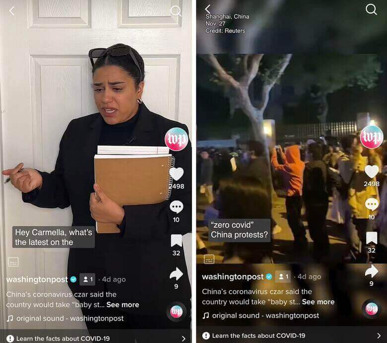 Social Media Trends - WashingtonPost’s TikTok account