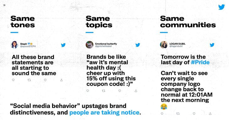 Social Media Trends - brands being simmilar on twitter