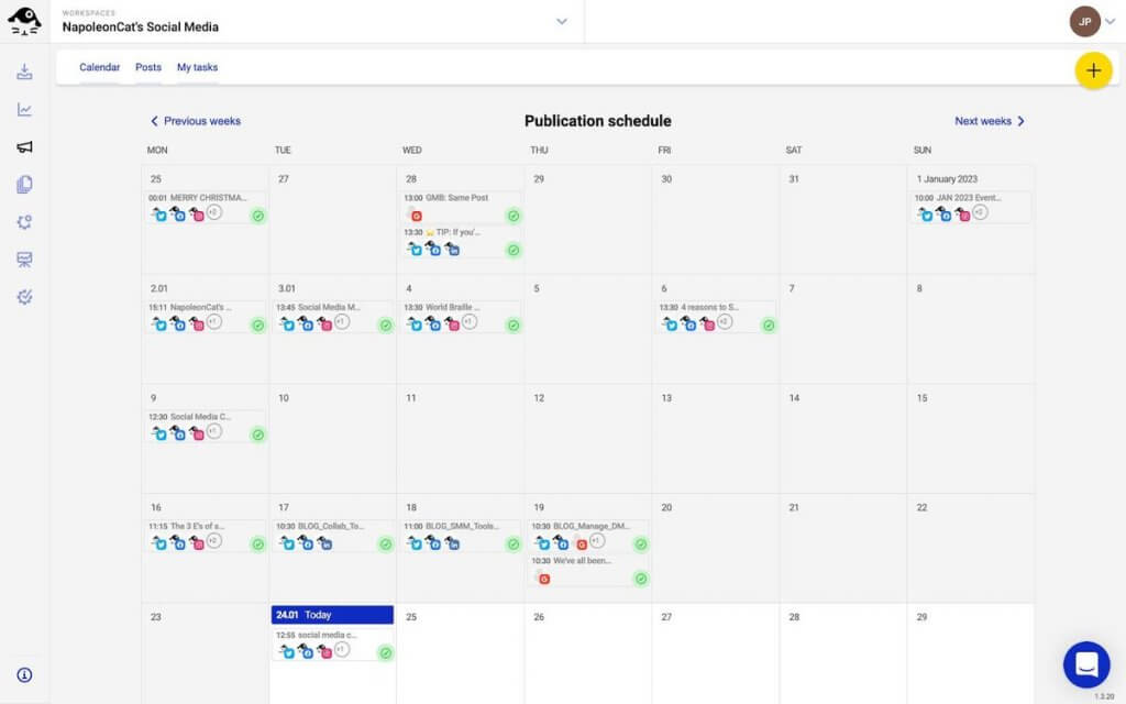 schedule facebook posts - publication schedule