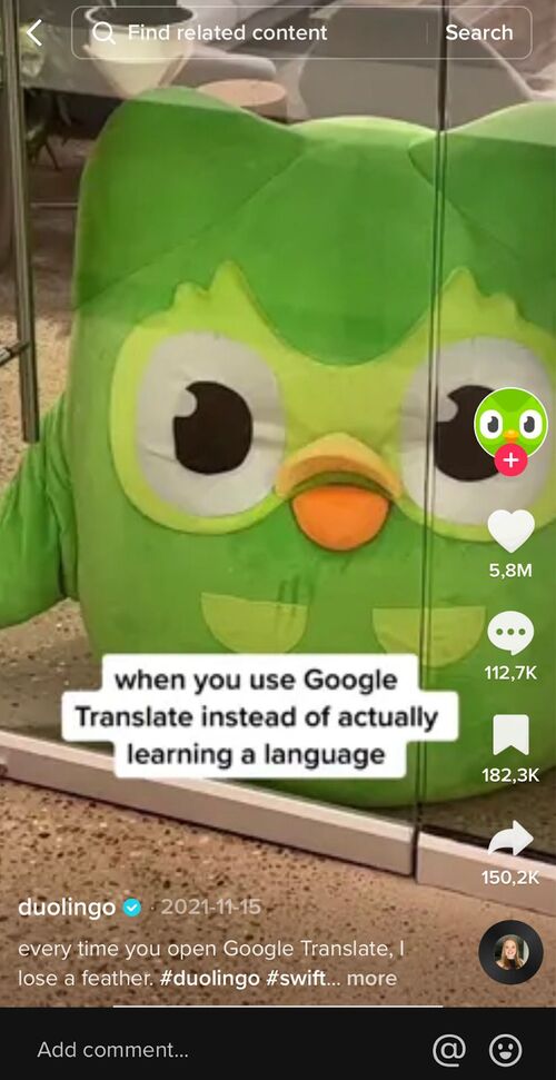 Social Media Publishing - duolingo tiktok