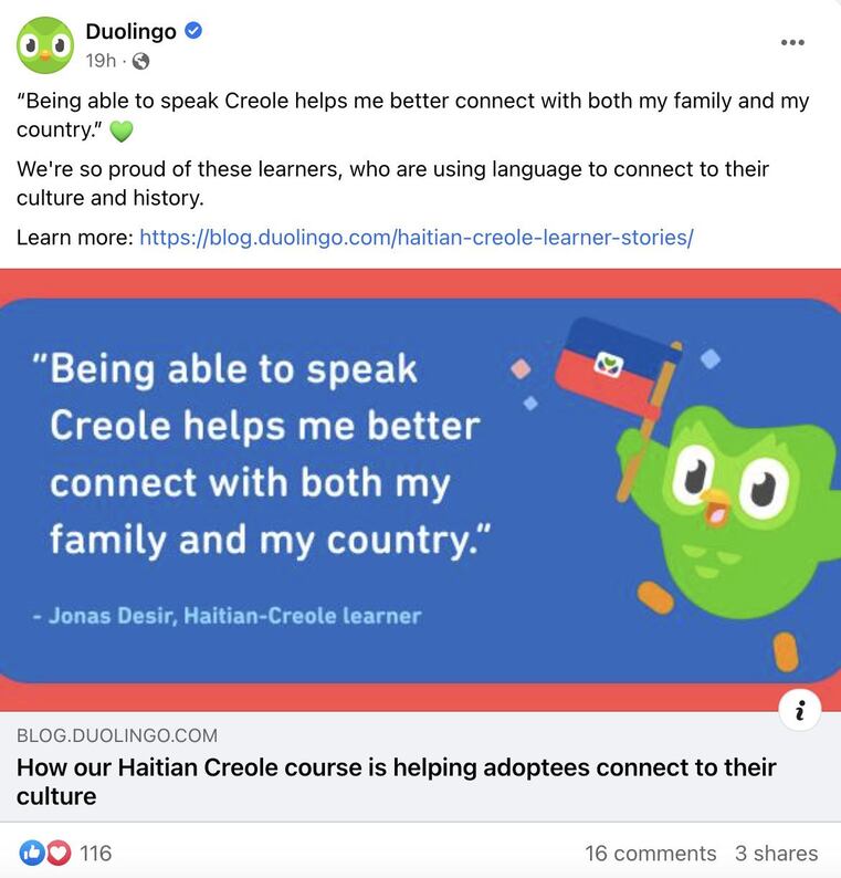 Social Media Publishing - duolingo