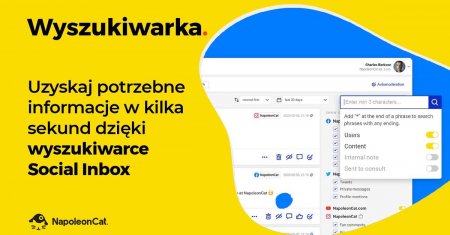 Nowość w NapoleonCat: Uzyskaj potrzebne informacje w kilka sekund dzięki wyszukiwarce Social Inbox
