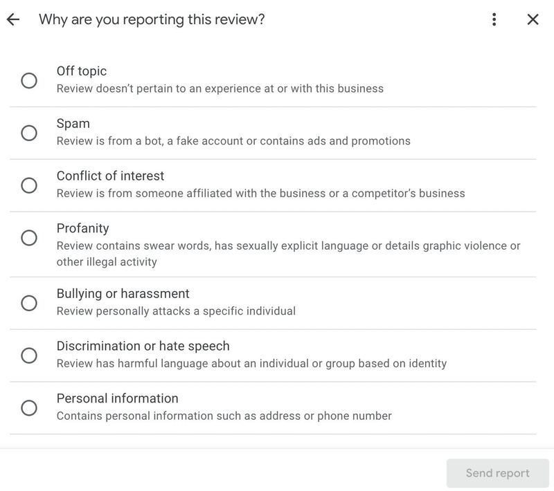 How to Remove Fake Reviews on Google - report review