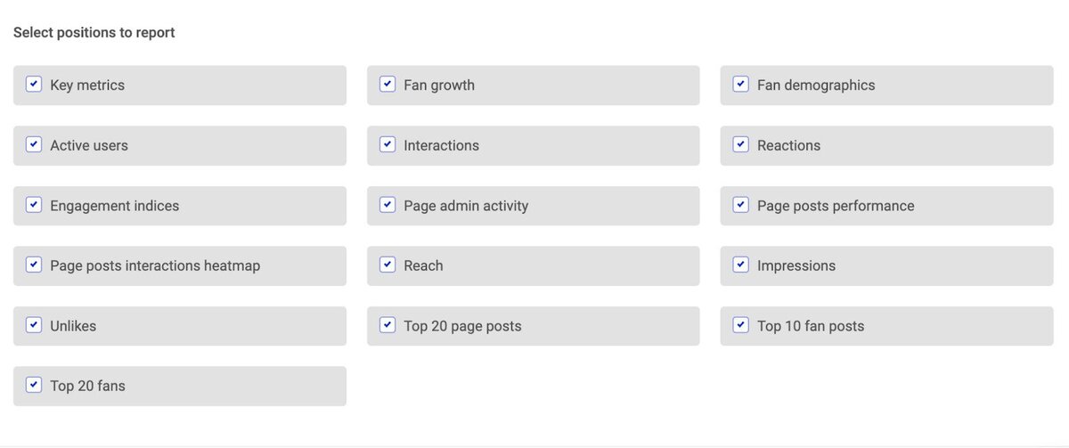 Social Media Report - positions to report