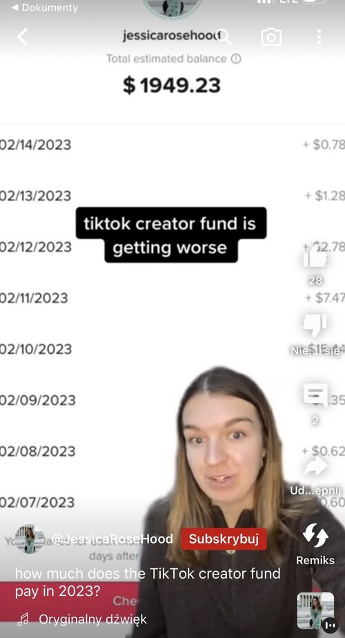 TikTok Creator Fund - fund getting worse
