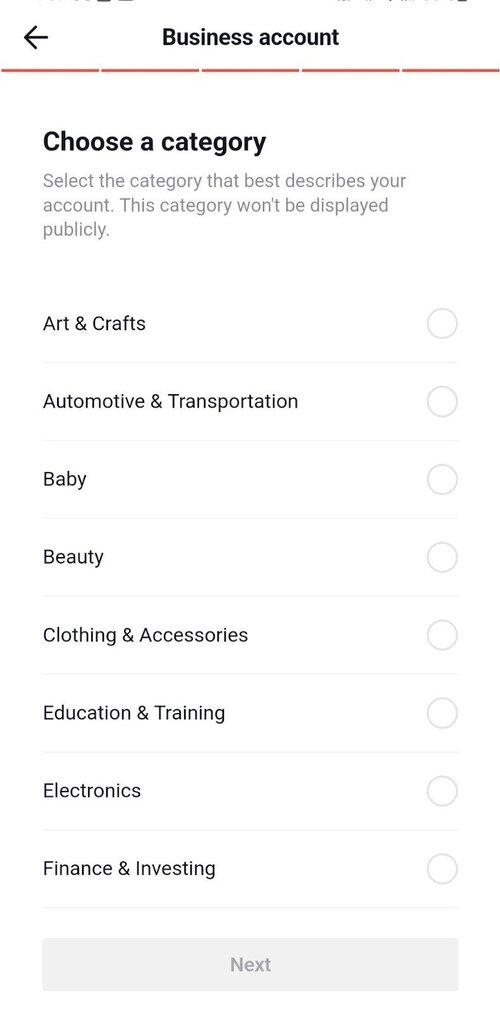 How to add link to tiktok bio - choose a category