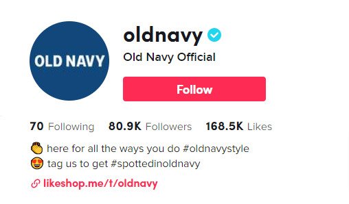 How to add link to tiktok bio - oldnavy