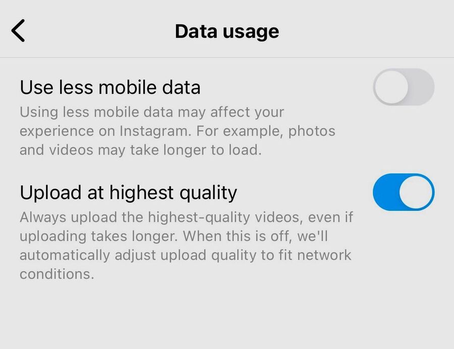 Instagram Reel Dimensions - data usage