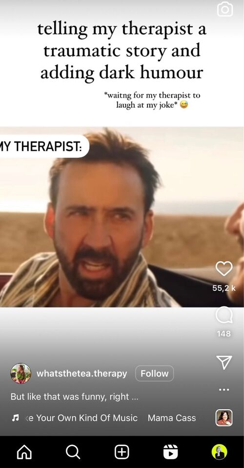 Instagram Reel Dimensions - therapist joke