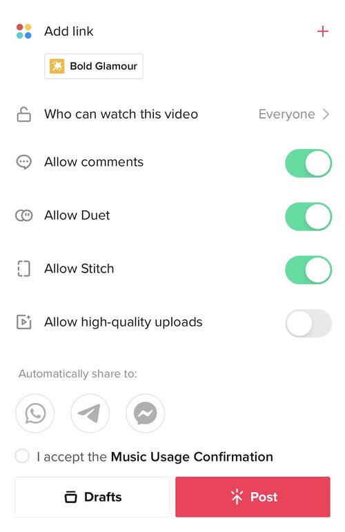 TikTok Comments - comment options