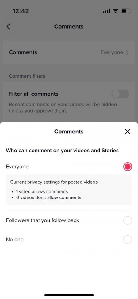 can you turn off comments on tiktok after posting