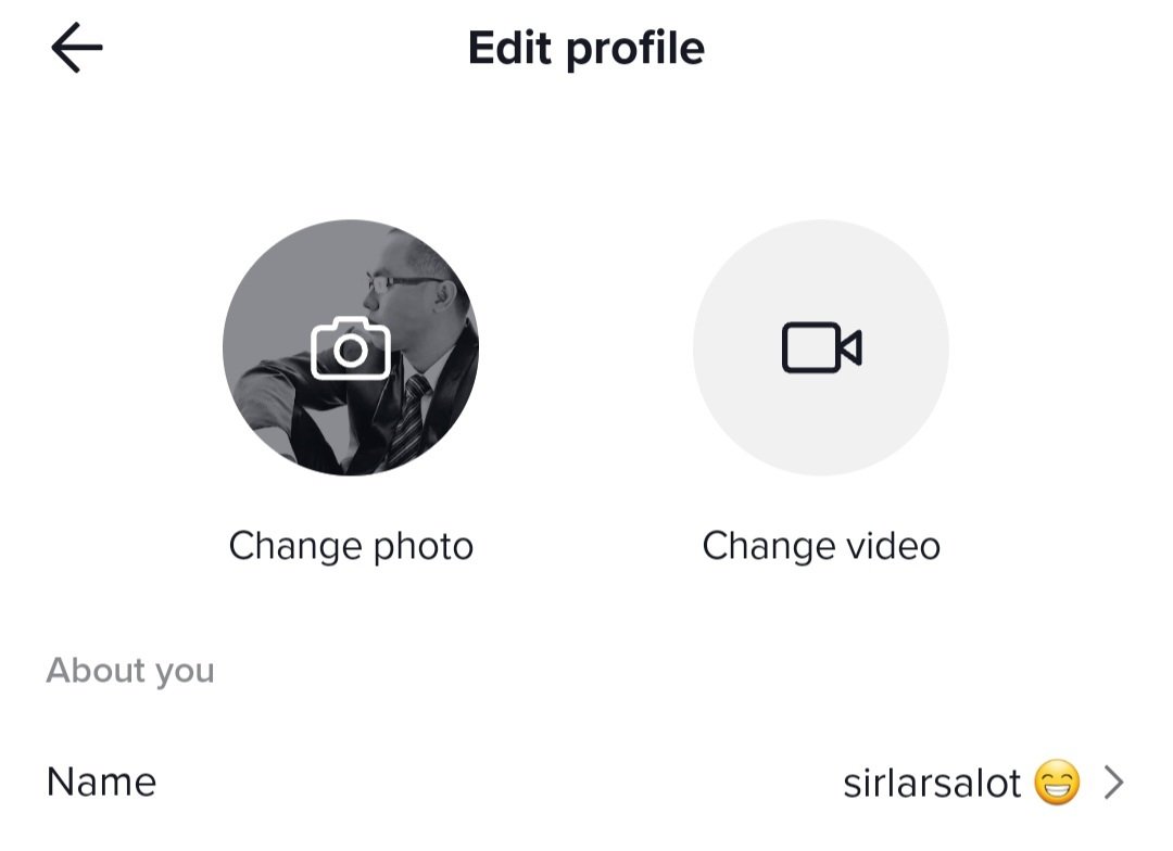 tiktok emojis - edit profile