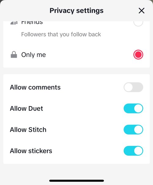 How to limit comments on TikTok - privacy settings
