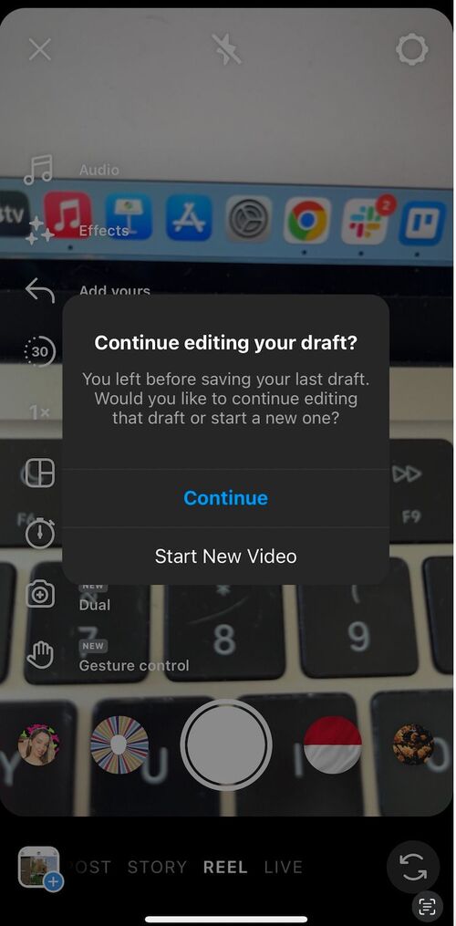 Instagram Drafts - editing your draft