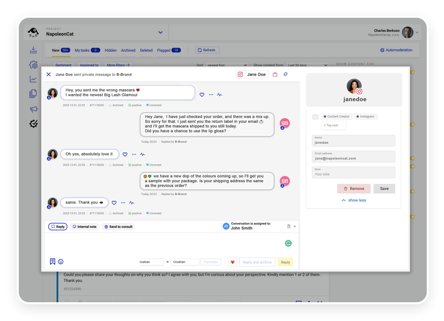 Social CRM w NapoleonCat